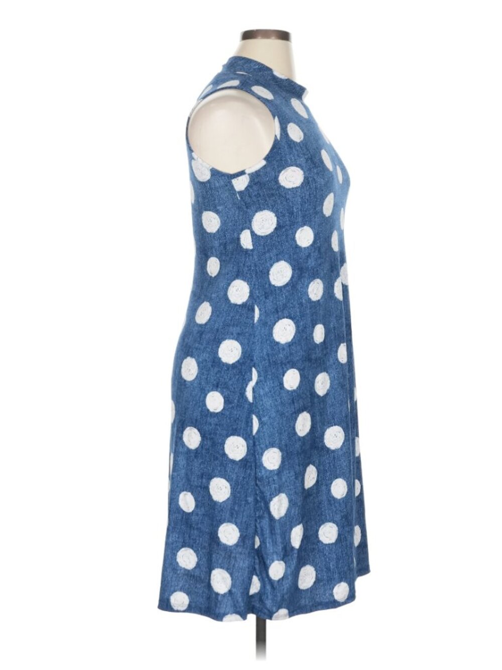 Cato Est. 1946 Royal Blue/White A-Line ,Polka Dot Dress - Size 14/16W - Picture 6 of 10